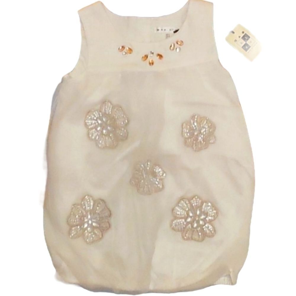 Girls Max Studio‎ white beaded satin dress size 5 NWT formal